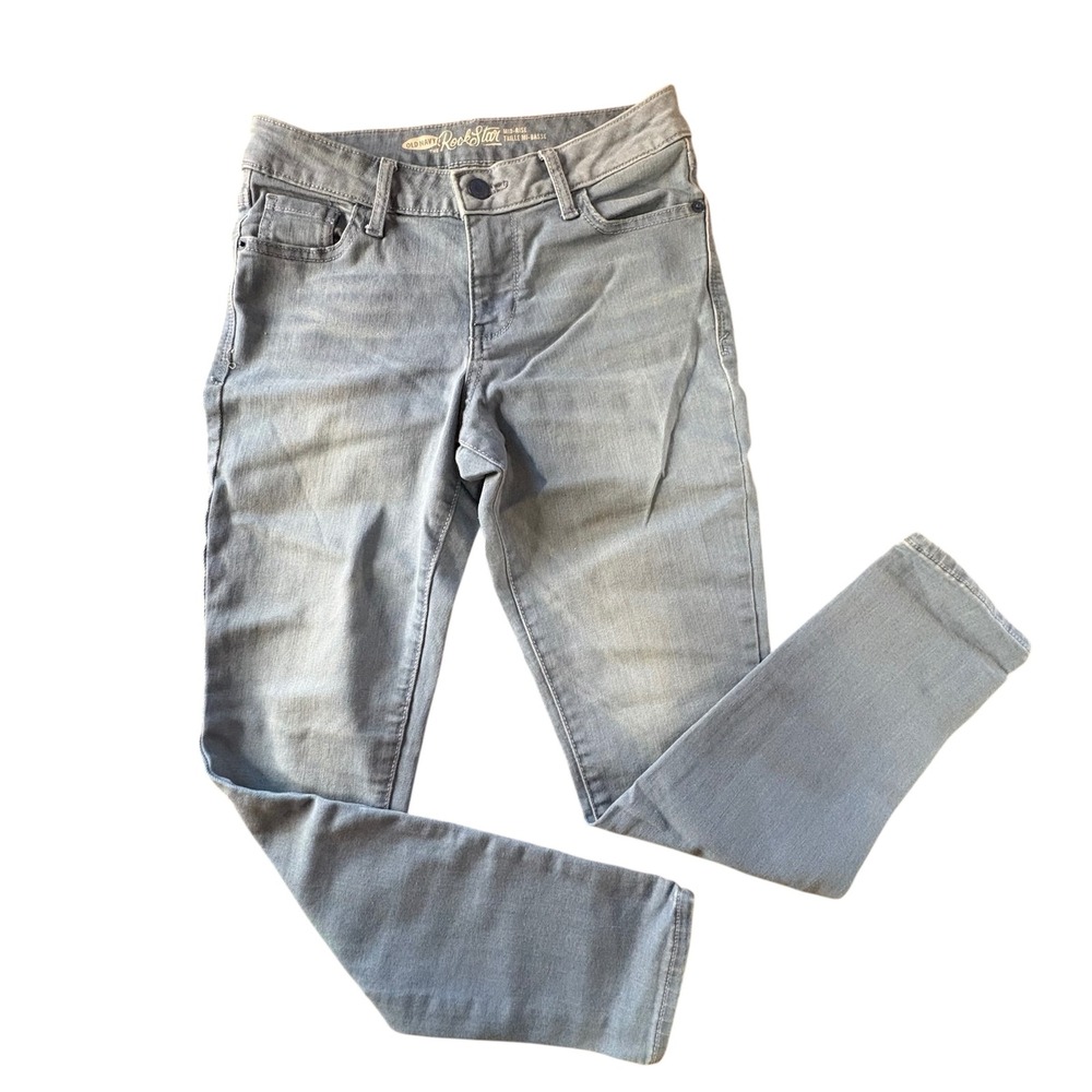 Old Navy RockStar Mid-Rise Skinny Jeans Light Wash Blue Denim Womens‎ 2 Regular